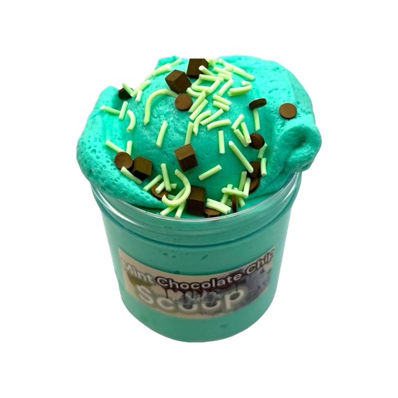 Mint Chocolate Chip Scoop Ice Cream Scented Cloud Dough Green Slime 6 oz - Picture 2 of 3